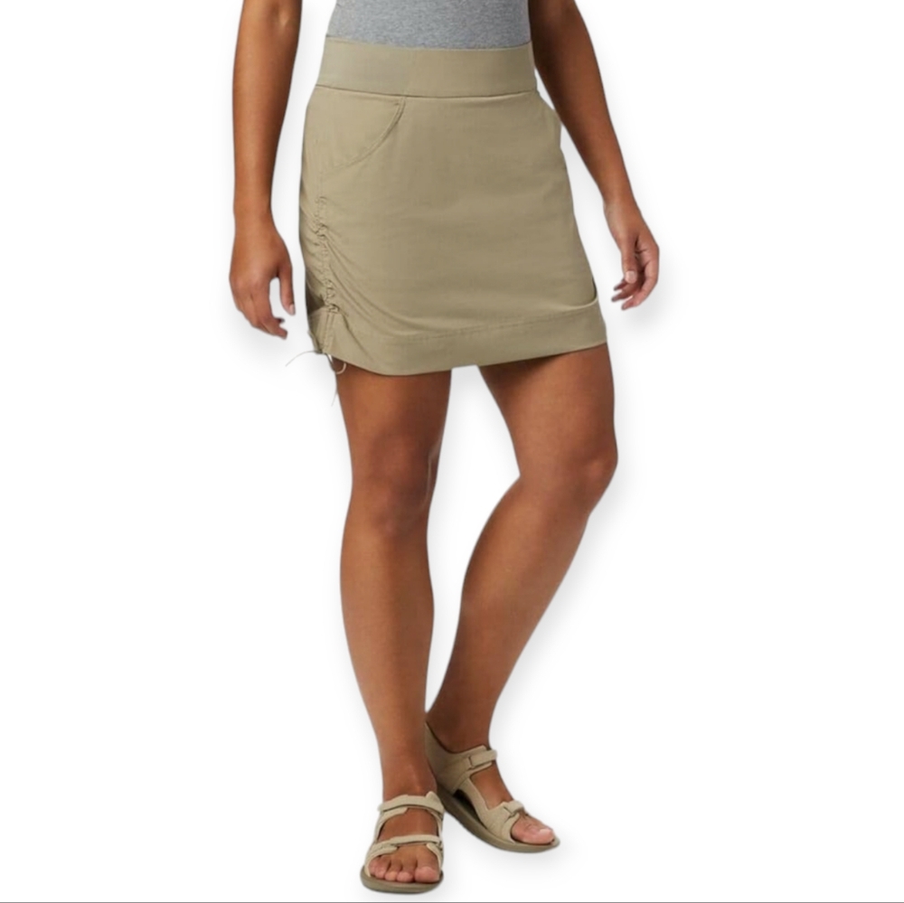 Women’s Casual Drawstring Side Skort in Khaki